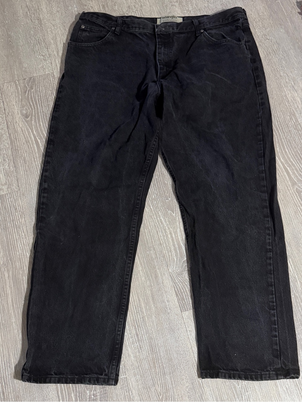 Men's Wrangler Black Regular Fit Jeans Size 40